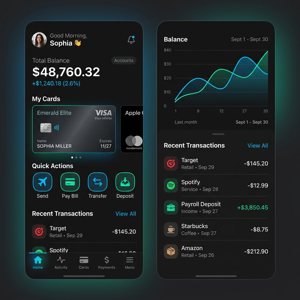 PaySwift Mobile Banking Mockup